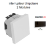 Interrupteur unipolaire 2 modules Quadro 45011SPM Noir MAT