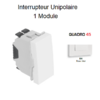 Interrupteur unipolaire 1 modules Quadro 45010SBM Blanc MAT