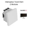 Interrupteur va et vient 2 modules Quadro 45071SPM Noir MAT