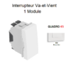 Interrupteur interrupteur va et vient 1 modules Quadro 45070SBM Blanc MAT