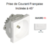 Prise de courant française inclinée 45° 2 modules Quadro 45112SBM Blanc MAT