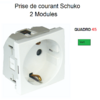 Prise de courant schuko 2 modules Quadro 45126SVD Vert