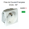 Prise de courant française droite 90° 2 modules Quadro 45476SVD Vert