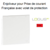 Enjoliveur pour Prise de courant française avec volet de protection Logus 90654TVM Rouge