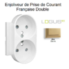 Enjoliveur pour Prise de courant française double avec protection Logus 90656TDU Doré