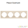 Plaque Quadruple aquarella logus90 efapel 90940TPE Perle