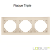 Plaque Triple aquarella logus90 efapel 90930TPE Perle