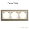 Plaque triple metallol logus90 efapel 90930TTP Titane Perle