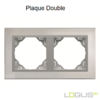 Plaque Double metallo logus90 efapel 90920TIA Inox Alumine