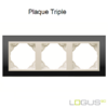 Plaque triple crystal logus90 efapel 90930TEG Cristal Noir Glace