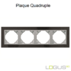 Plaque quadruple petra logus90 efapel 90940TGA Granite Alumine