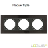 Plaque triple petra logus90 efapel 90930TGS Granite gris