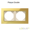 Plaque Double metallo logus90 efapel 90920TOU Or Doré