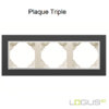 Plaque triple animato logus90 efapel 90930TPG Noir MAT Glace