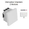 Interrupteur unipolaire 2 modules Quadro 45011SBR Blanc