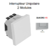 Interrupteur unipolaire 2 modules Quadro 45011SAL Alumine