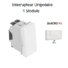 Interrupteur unipolaire 1 modules Quadro 45010SBR Blanc
