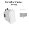 Interrupteur unipolaire 1 modules Quadro 45010SAL Alumine