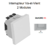 Interrupteur va et vient 2 modules Quadro 45071SAL Alumine