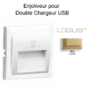 Enjoliveur pour double chargeur usb LOGUS 90673TDU Doré