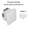 Poussoir Double va et vient de Persienne 2 modules Quadro 45283SBR Blanc