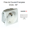 Prise de courant française droite 90° 2 modules Quadro 45476SBM Blanc MAT