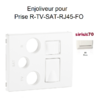 Enjoliveur pour prise R TV SAT RJ45 Fibre Optique Sirius 70770TBR Blanc