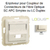 Enjoliveur pour Coupleur de connecteurs FO SC APC Simplex ou LC Duplex Logus 90449SMF Ivoire