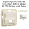 Enjoliveur pour Coupleur de connecteurs FO SC APC Simplex ou LC Duplex Logus 90449SBR Blanc