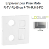 Enjoliveur Prise mixte R-TV-RJ45 Fibre Optique Logus 90774TAL Alumine