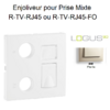 Enjoliveur Prise mixte R-TV-RJ45 Fibre Optique Logus 90774TPE Perle