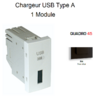 Chargeur USB TypeA 1 module Quadro 45383SPM Noir MAT