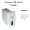 Chargeur USB TypeA 1 module Quadro 45383SBR Blanc