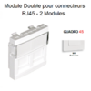Module double pour connecteurs RJ45 45971SBM Blanc MAT