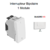 Interrupteur Bipolaire 1 module Quadro 45020SBR Blanc