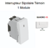 Interrupteur Bipolaire témoin 1 module Quadro 45026SBM Blanc MAT