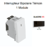 Interrupteur Bipolaire témoin 1 module Quadro 45026SPM Noir MAT
