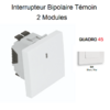 Interrupteur Bipolaire témoin 2 modules Quadro 45023SBM Blanc MAT