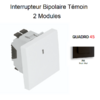 Interrupteur Bipolaire témoin 2 modules Quadro 45023SPM Noir MAT