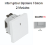 Interrupteur Bipolaire témoin 2 modules Quadro 45023SAL Alumine