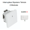 Interrupteur Bipolaire témoin 2 modules Quadro 45023SBR Blanc