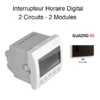 Interrupteur Horaire Digital 2 Circuits 2 modules Quadro 45042SPM Noir MAT