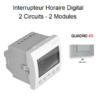Interrupteur Horaire Digital 2 Circuits 2 modules Quadro 45042SAL Alumine