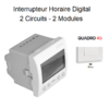 Interrupteur Horaire Digital 2 Circuits 2 modules Quadro 45042SBR Blanc