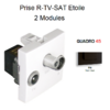 Prise R-TV-SAT Etoile Quadro 45543SPM Noir MAT