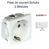 Prise de courant schuko 2 modules Quadro 45126SBM Blanc MAT