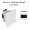 Poussoir à bascule NO+NF 2 modules Quadro 45150SPM Noir MAT