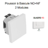 Poussoir à bascule NO+NF 2 modules Quadro 45150SBR Blanc