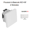 Poussoir à bascule NO+NF 2 modules Quadro 45150SBM Blanc MAT