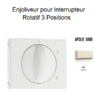 Enjoliveur pour Interrupteur rotatif 3 positions Apolo 50765TMF Ivoire
